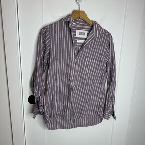 Grayson The Hero Button Up Lightweight Cotton Blouse Striped Size 01